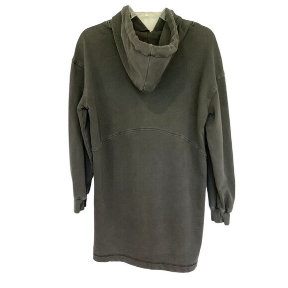 7 For All Mankind Hooded Sweatshirt Tunic Dress Women's XS Dark Gray Garment Dye - Picture 2 of 10